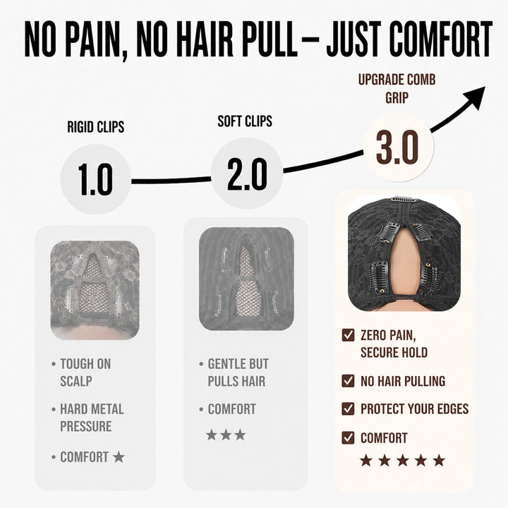 【Updated with Drawstring】Mamushow Body Wave V Part Wigs With Invisible Strap Drawstring 100% Human Virgin Hair Glueless Wig 180% Density Natural Black