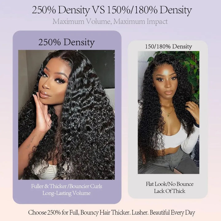 Wear &amp; Go 7x6 Water Wave Wig Lace Front Glueless Wig Invisible Drawstring