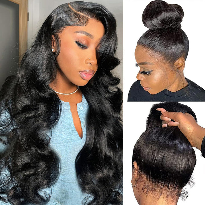 360 Lace Body Wave Wig Human Hair Invisible Drawstring Flexi-Fit Pre-Plucked Pre-Bleached Pre-Cut