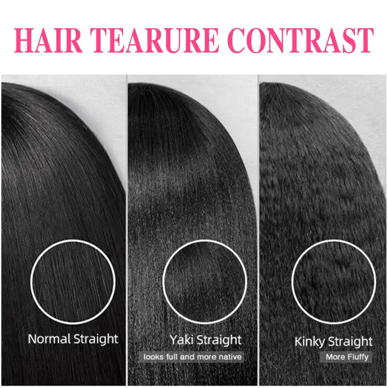 【Updated Drawstring】Mamushow Straight V Part Wig Human Hair Glueless Invisible Strap Drawstring 180% Density Natural Black