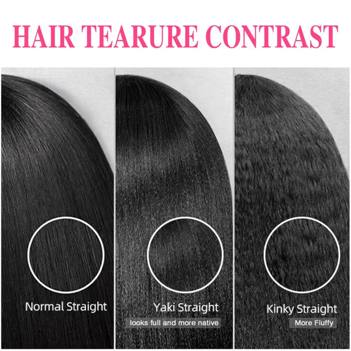 【Updated Drawstring】Mamushow Straight V Part Wig Human Hair Glueless Invisible Strap Drawstring 180% Density Natural Black
