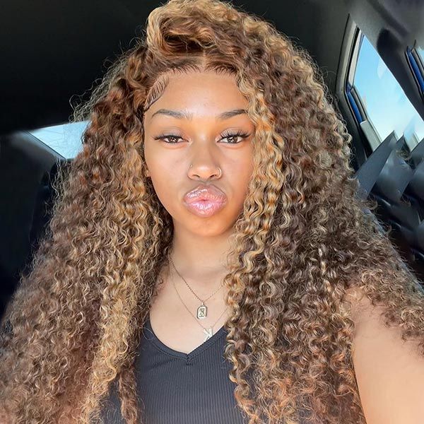 Highlight Deep Wave Frontal Wig 13*4 13*6 HD Lace Honey Blonde Wigs
