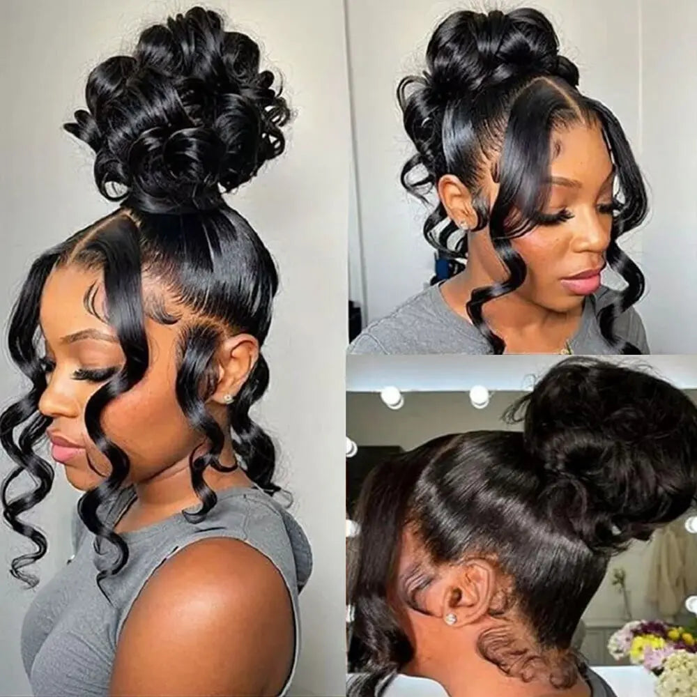 360 Lace Body Wave Wig Human Hair Invisible Drawstring Flexi-Fit Pre-Plucked Pre-Bleached Pre-Cut