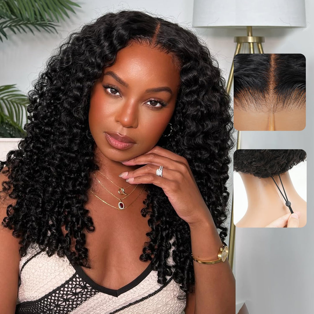 Wear &amp; Go 7x6 Burmese Curly Wig Lace Front Glueless Wig Invisible Drawstring