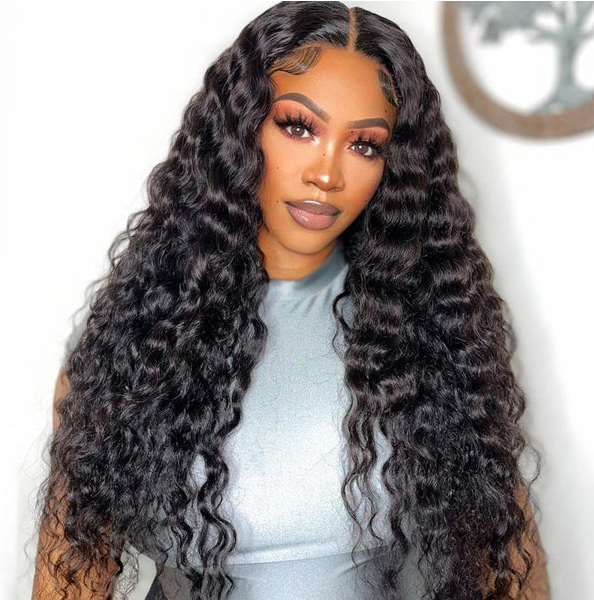 7x6 Lace Glueless Loose Body Wave Wig Human Hair Pre-Plucked Pre-Cut Lace Front Wig with Elastic Drawstring 250% Density Natural Color