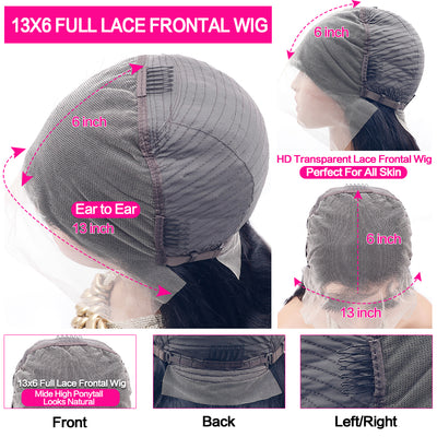#4 Dark Brown Color Wig 13x4 13x6 Frontal Lace Front Wig Body Wave Hair Wig 180% Density Human Hair Wig