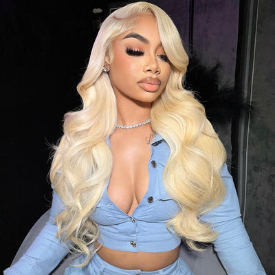 Body Wave Lace Front Glueless 613 Blonde Lace 4x4 Lace Closure Wig With Natural Hairline