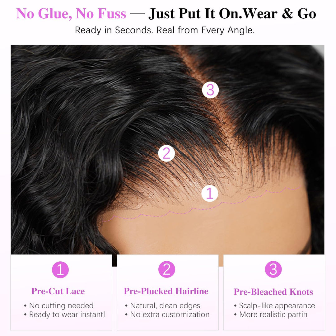 Wear &amp; Go 7x6 Burmese Curly Wig Lace Front Glueless Wig Invisible Drawstring