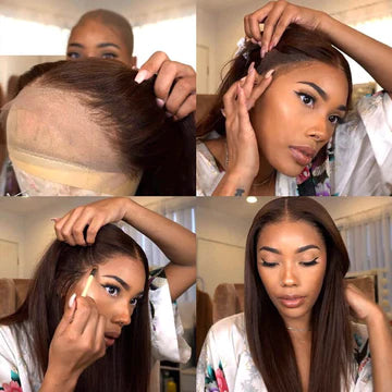 #4 Dark Brown Color Straight Human Hair Lace Front Wigs For women 4x4/13x4 HD Transparent Lace Wig With Baby Hair
