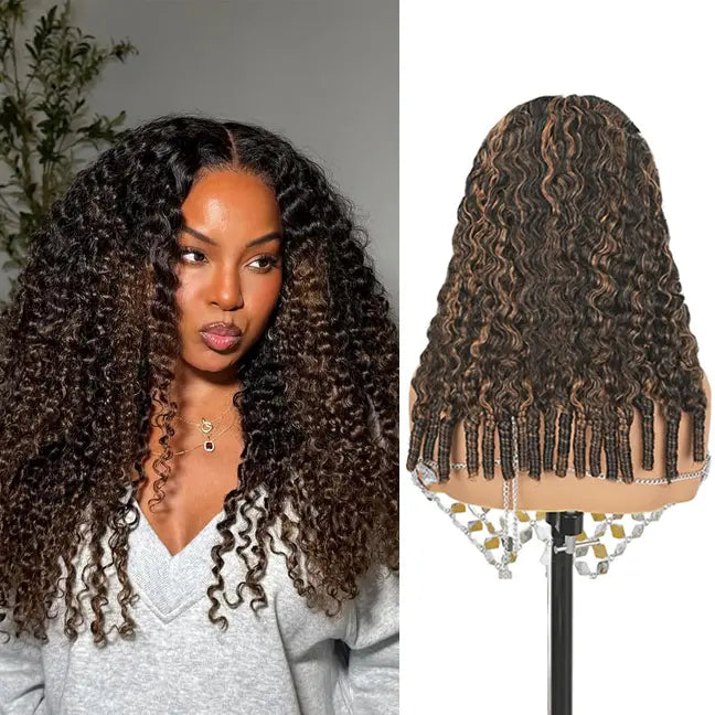 3 in 1 Burmese Curly Half Wig Human Hair 200% Density Glueless Wear &amp; Go Wig Beginner Friendly