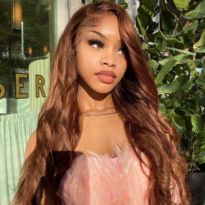 #4 Dark Brown Color Straight Human Hair Lace Front Wigs For women 4x4/13x4 HD Transparent Lace Wig With Baby Hair