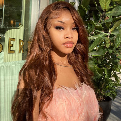 #4 Dark Brown Color Straight Human Hair Lace Front Wigs For women 4x4/13x4 HD Transparent Lace Wig With Baby Hair