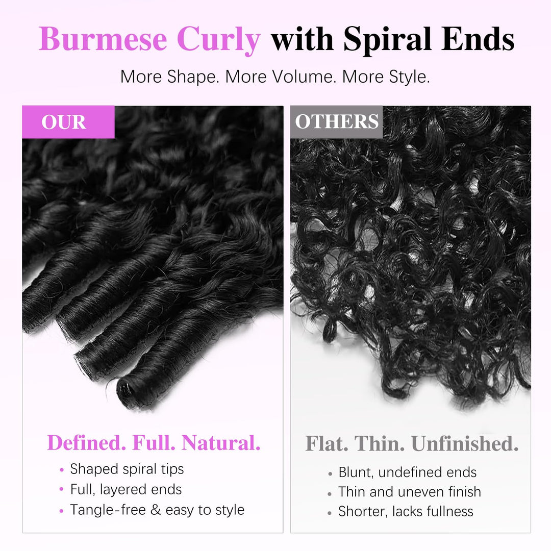 Wear &amp; Go 7x6 Burmese Curly Wig Lace Front Glueless Wig Invisible Drawstring