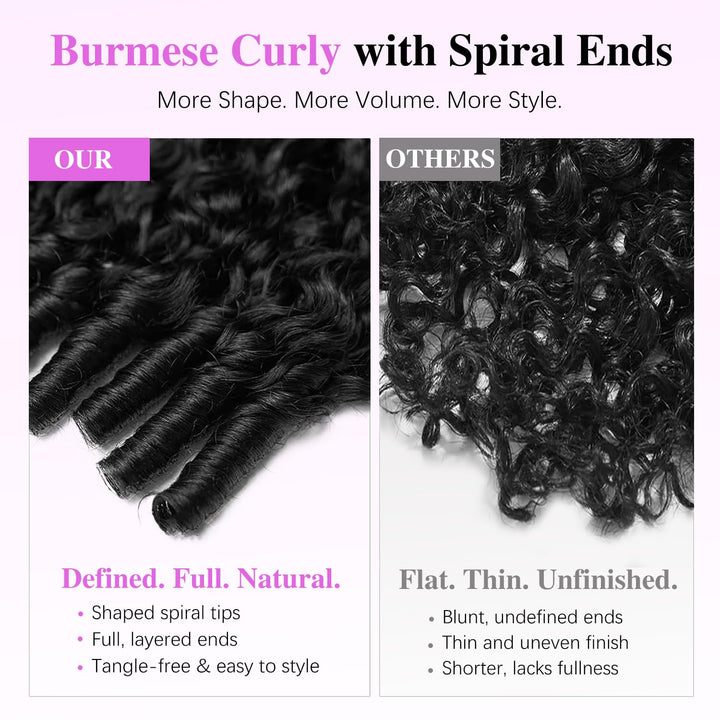 Wear &amp; Go 7x6 Burmese Curly Wig Lace Front Glueless Wig Invisible Drawstring