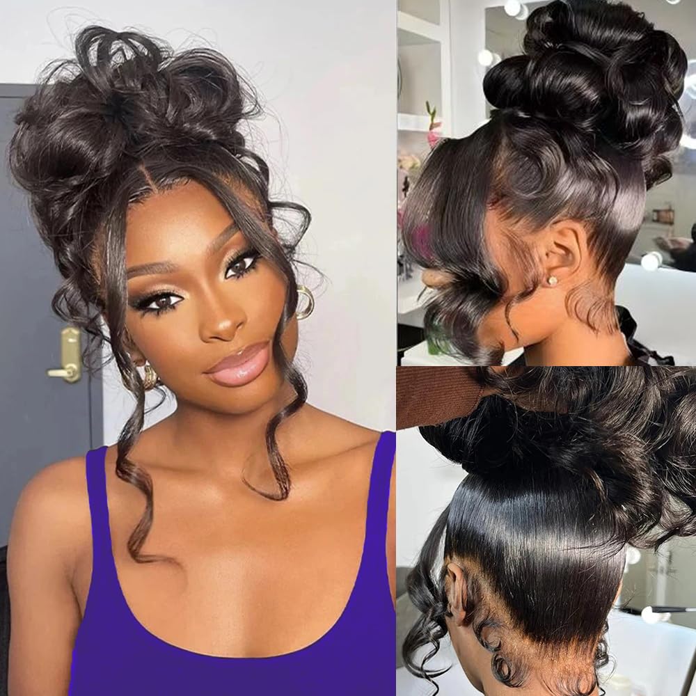 360 Lace Body Wave Wig Human Hair Invisible Drawstring Flexi-Fit Pre-Plucked Pre-Bleached Pre-Cut