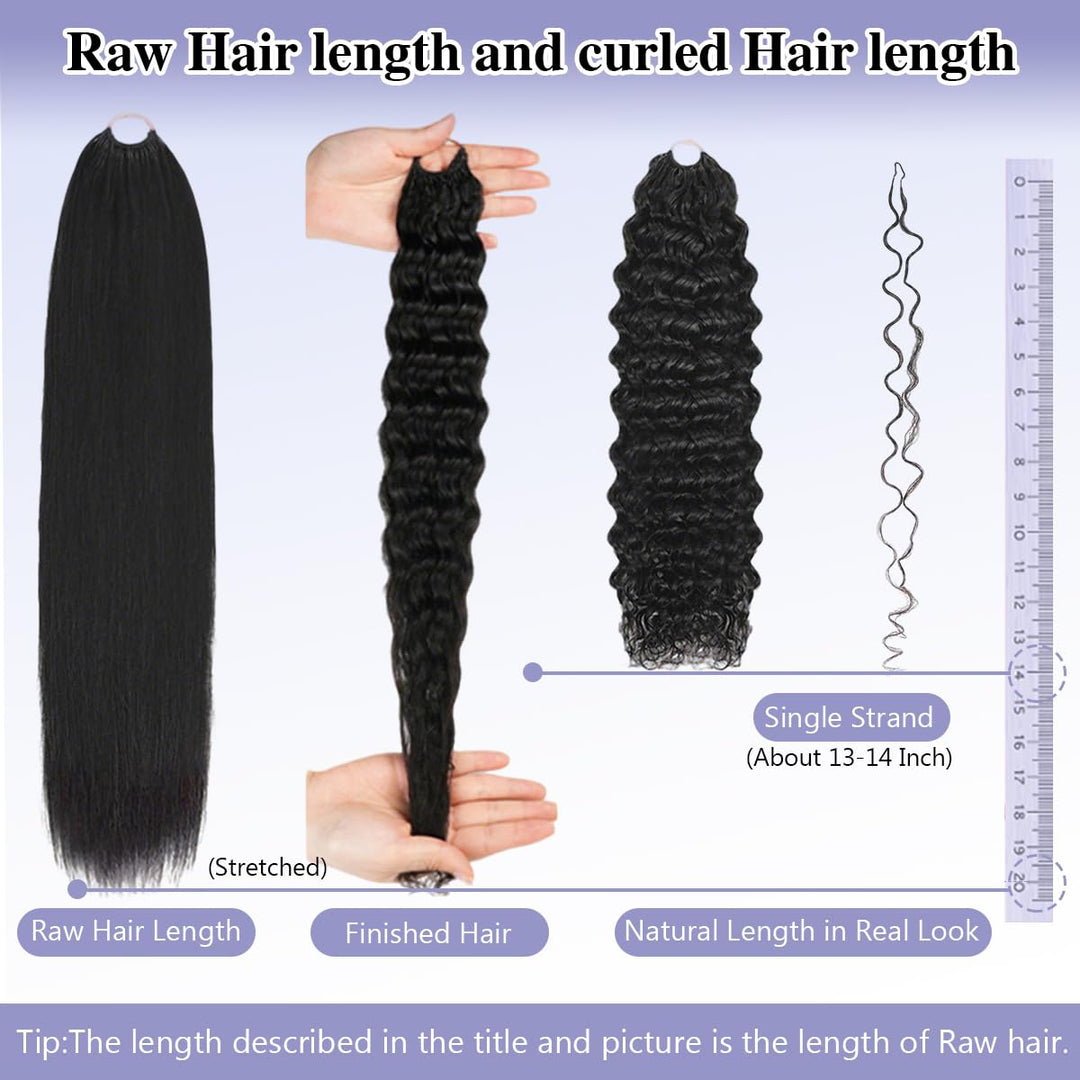 Feather Crochet Water Wave Human Hair Extensions Lightweight Fluffy Natural Look Crochet Hair