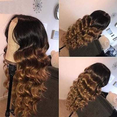Ombre Body Wave Lace Front Wig 1B/30 Lace Frontal Wig Colored 13x4 HD Lace Human Hair Wigs