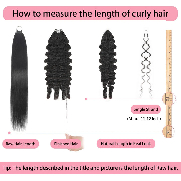 Mamushow Feather Crochet Human Hair Bundles for Miracle Knots Human Hair Burmese Curly Pre-Separated 50g/Pack Reusable Invisible 100% Virgin Human Hair Crochet Extensions Natural Black