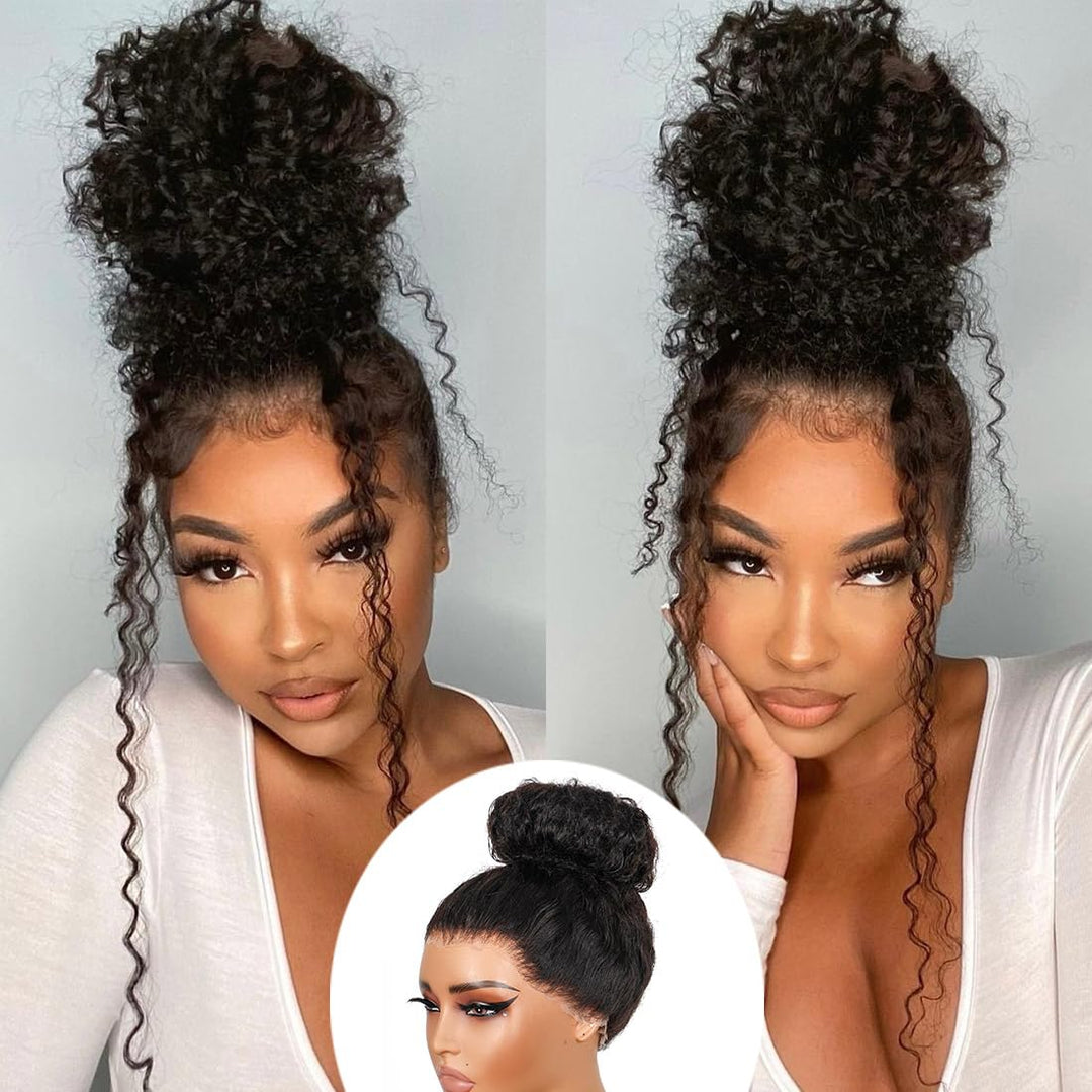 360 Lace Deep Wave Wig Human Hair Invisible Drawstring Flexi-Fit Pre-Plucked Pre-Bleached Pre-Cut