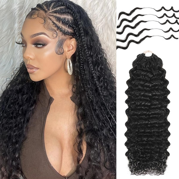 Feather Crochet Water Wave Human Hair Extensions Lightweight Fluffy Natural Look Crochet Hair