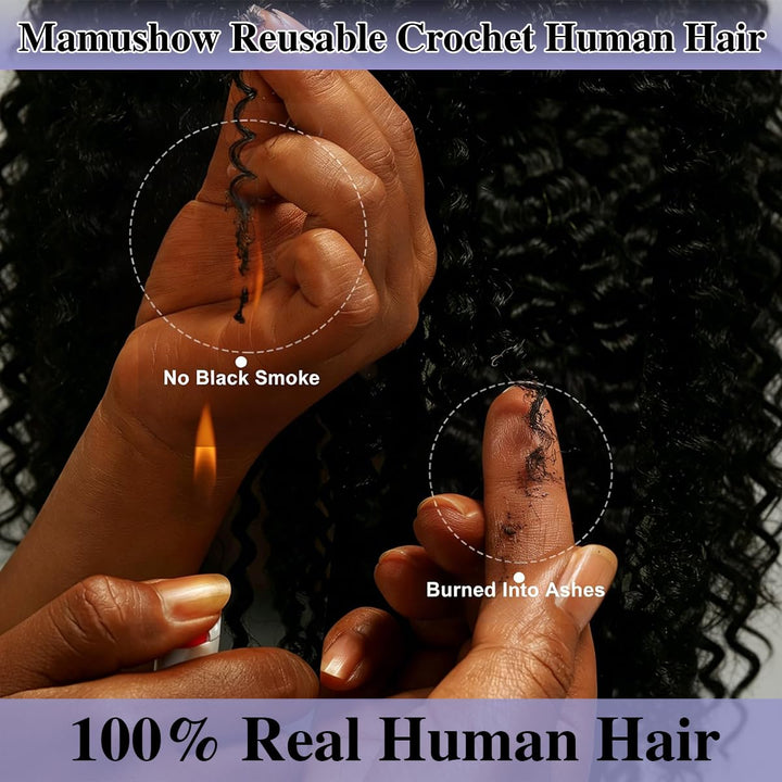 Feather Crochet Water Wave Human Hair Extensions Lightweight Fluffy Natural Look Crochet Hair