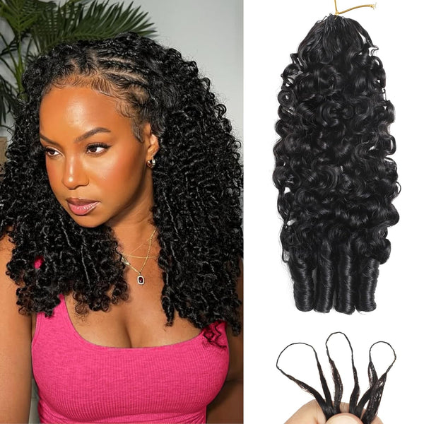 Feather Crochet Burmese Curly Human Hair Extensions Lightweight Fluffy Natural Look Crochet Hair