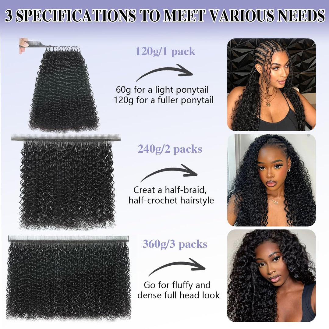 Feather Crochet Water Wave Human Hair Extensions Lightweight Fluffy Natural Look Crochet Hair