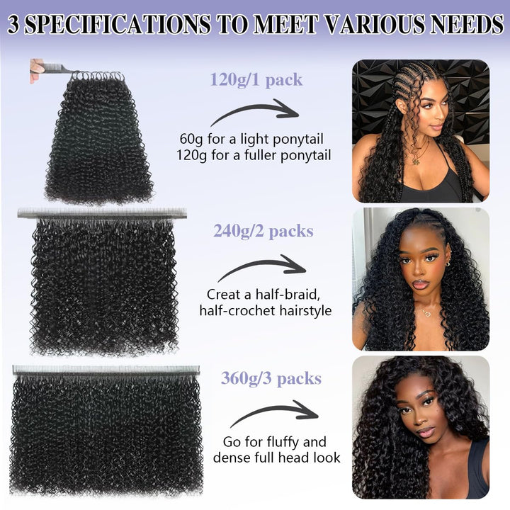 Feather Crochet Water Wave Human Hair Extensions Lightweight Fluffy Natural Look Crochet Hair