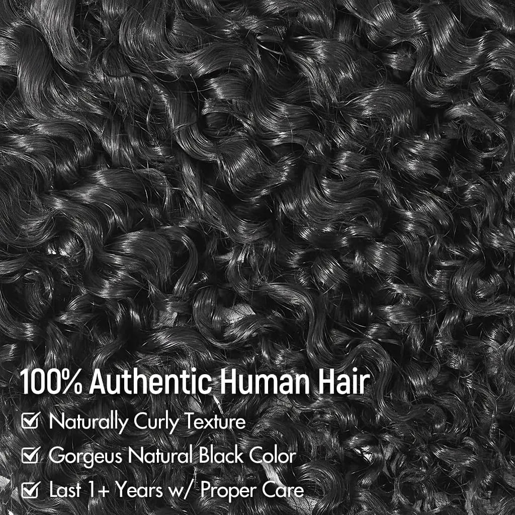 3 in 1 Burmese Curly Half Wig Human Hair 200% Density Glueless Wear &amp; Go Wig Beginner Friendly