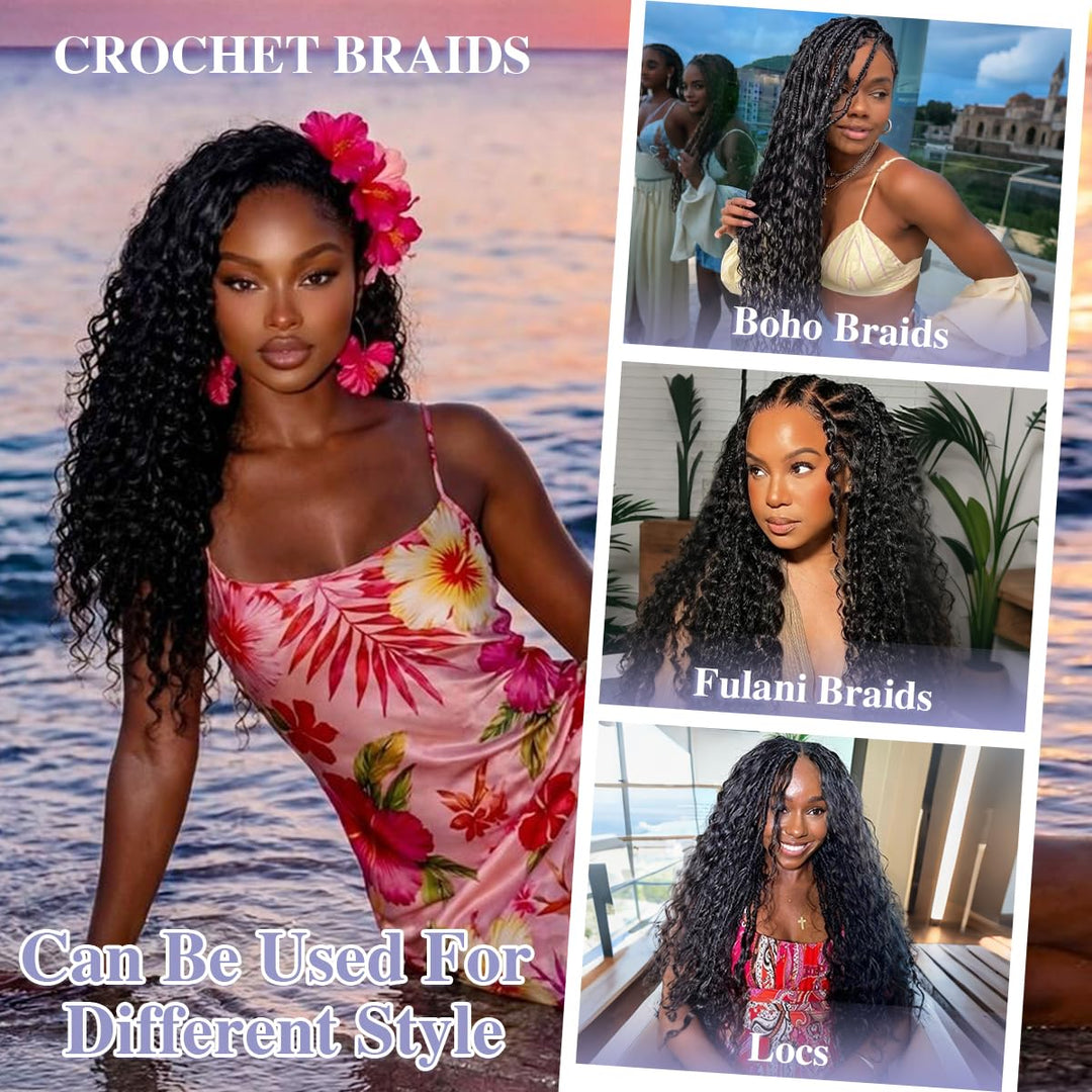 Feather Crochet Water Wave Human Hair Extensions Lightweight Fluffy Natural Look Crochet Hair