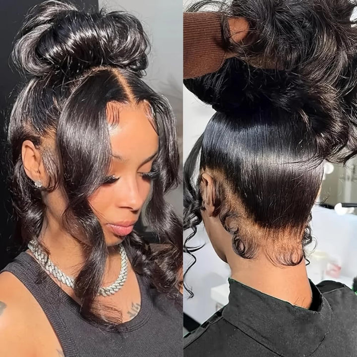 360 Lace Body Wave Wig Human Hair Invisible Drawstring Flexi-Fit Pre-Plucked Pre-Bleached Pre-Cut