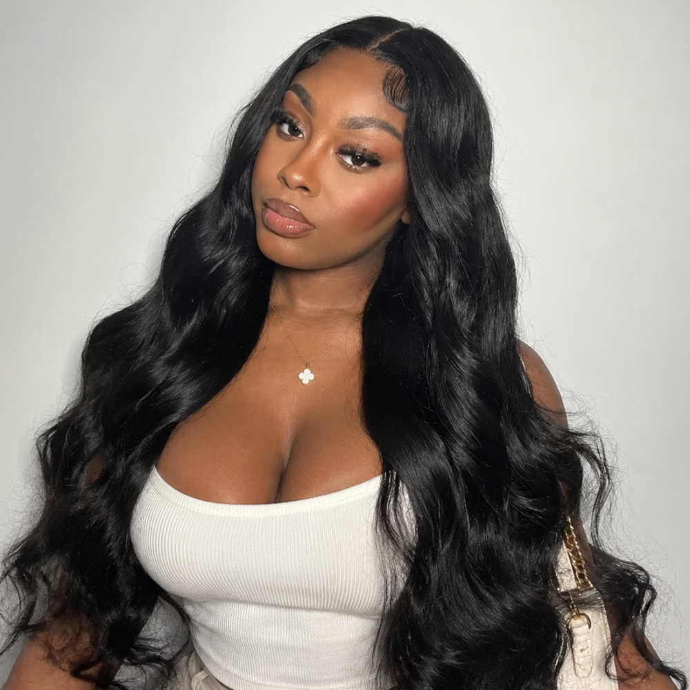 Flash Sale | Mamushow Natural Black Body Wave 13x6 Lace Frontal Wigs Human Hair