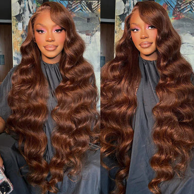 #4 Dark Brown Color Wig 13x4 13x6 Frontal Lace Front Wig Body Wave Hair Wig 180% Density Human Hair Wig