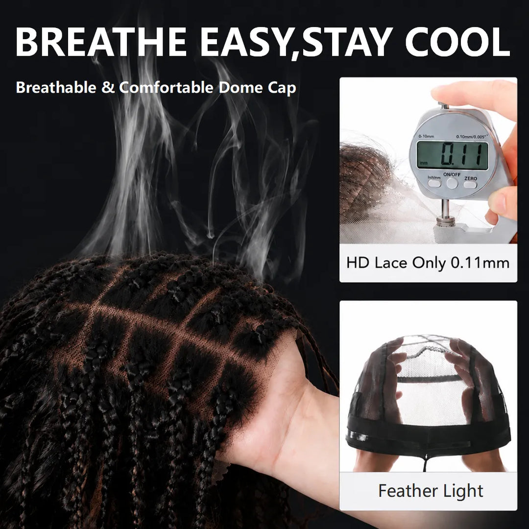 Mamushow Boho Braids 13x6 Lace Frontal Glueless Wigs Human Hair Water Wave HD Transparent Lace Wigs