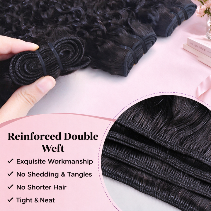 Burmese Curly Human Hair Bundles With 2x4 Lace Closure