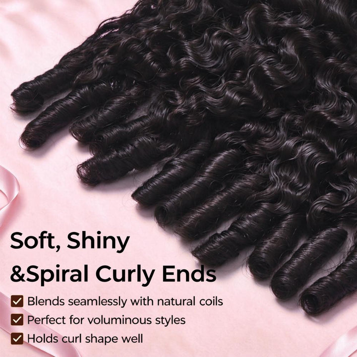 Burmese Curly Human Hair Bundles With 2x4 Lace Closure