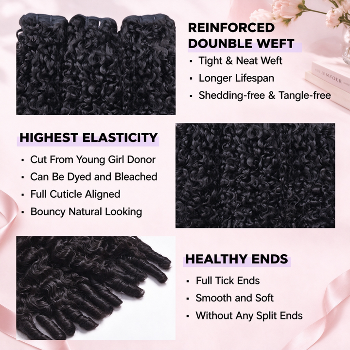Burmese Curly Human Hair Bundles With 2x4 Lace Closure