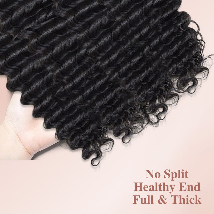 Deep Wave Human Hair Bundles With 2x4 Lace Closure