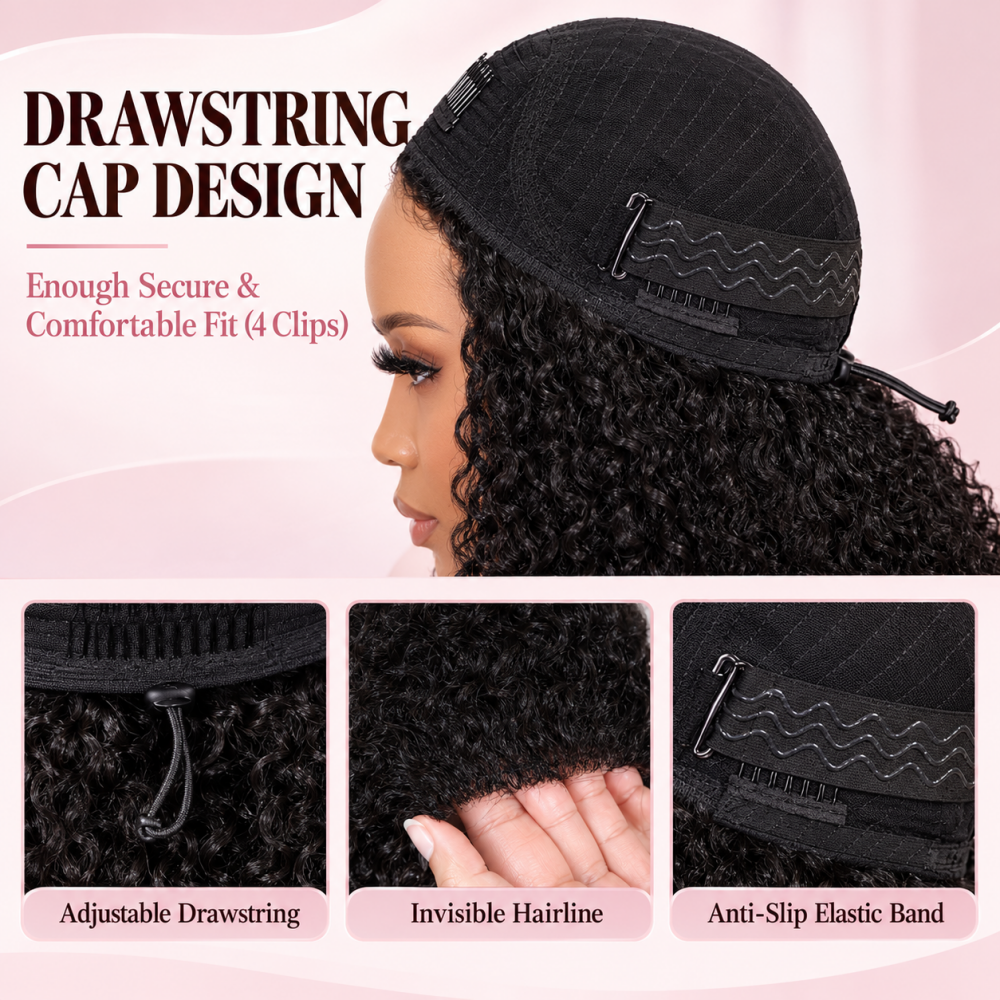 Flash Sale | 3 in 1 Burmese Curly Half Wig Human Hair 180% Density Glueless Wear &amp; Go Wig Beginner Friendly