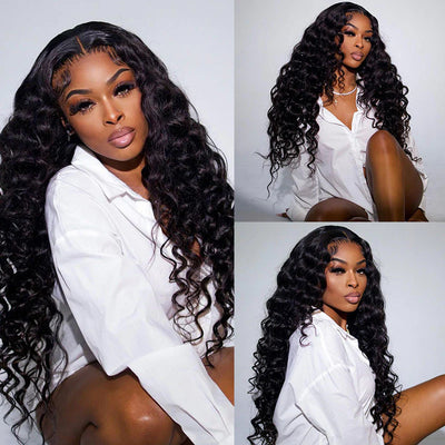 Loose Deep Wave 13x4 Lace Front Deep Parting High Quality Wigs Pre Plucked with Baby Hair
