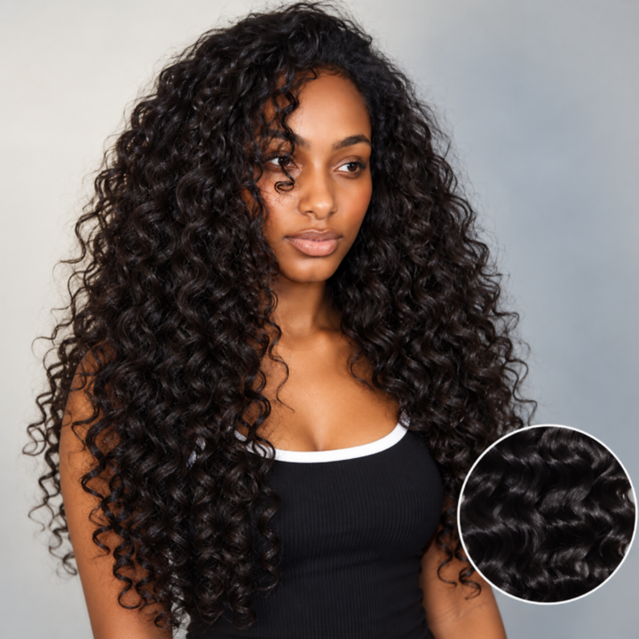 Mamushow Natural Black Feather Crochet Indian Curly Human Hair Extensions Lightweight Fluffy Natural Look Crochet Hair