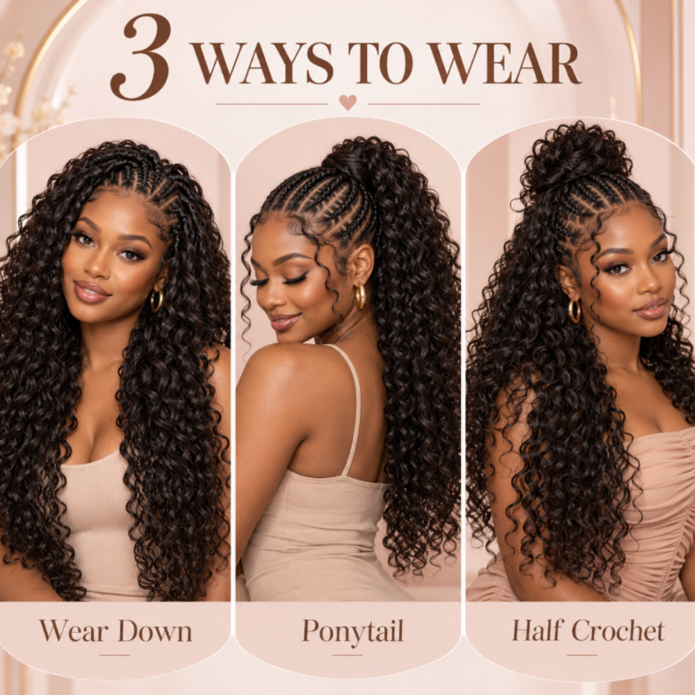 Mamushow Natural Black Feather Crochet Indian Curly Human Hair Extensions Lightweight Fluffy Natural Look Crochet Hair