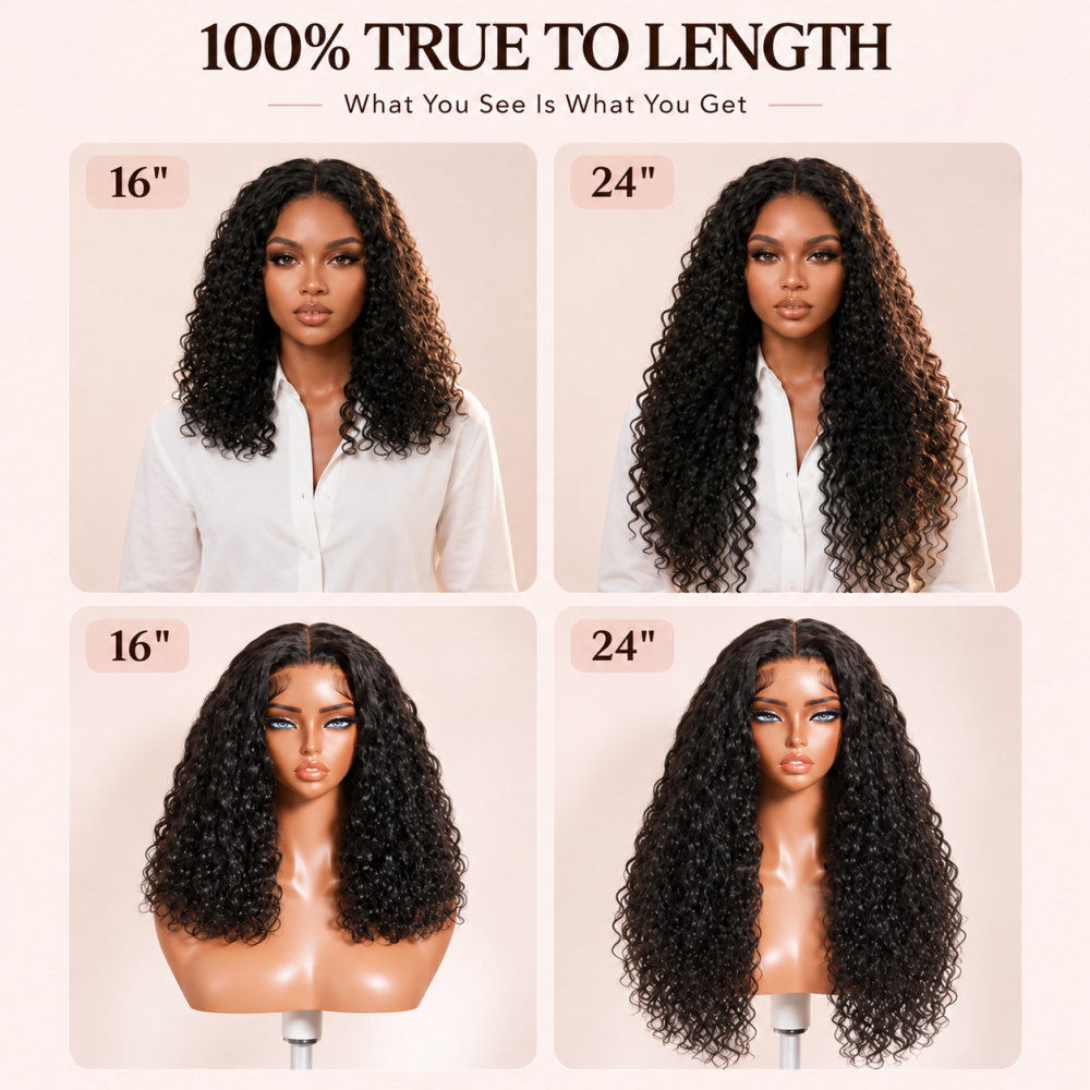 Mamushow 13x6 Lace Frontal Wigs 180% Density Human Hair Indian Curly Lace Wigs