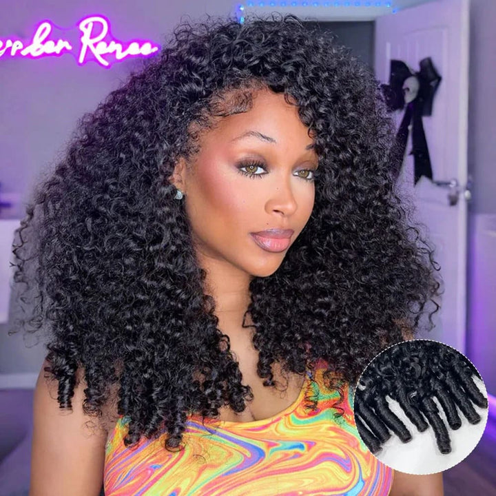 Mamushow 4C Curly Edge 13x6 Lace Frontal Wigs Burmese Curly 100%Human Hair Transparent Lace Wigs