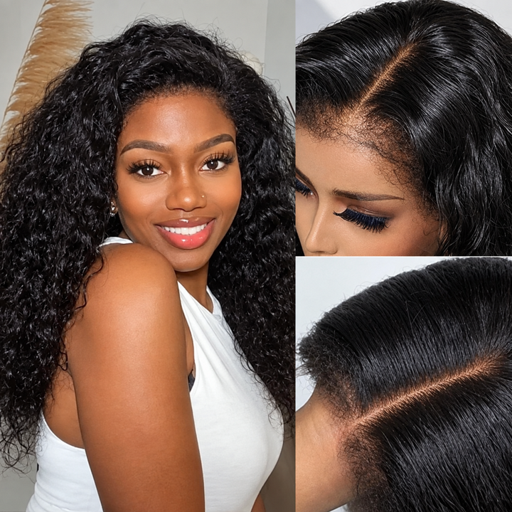Mamushow 4C Curly Edge 13x6 Lace Frontal Wigs Burmese Curly 100%Human Hair Transparent Lace Wigs