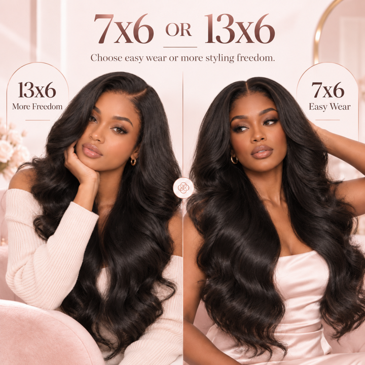 Mamushow 7x6/13x6 Lace Frontal Wigs Kinky Body Wave 100% Human Hair Transparent Lace Wigs