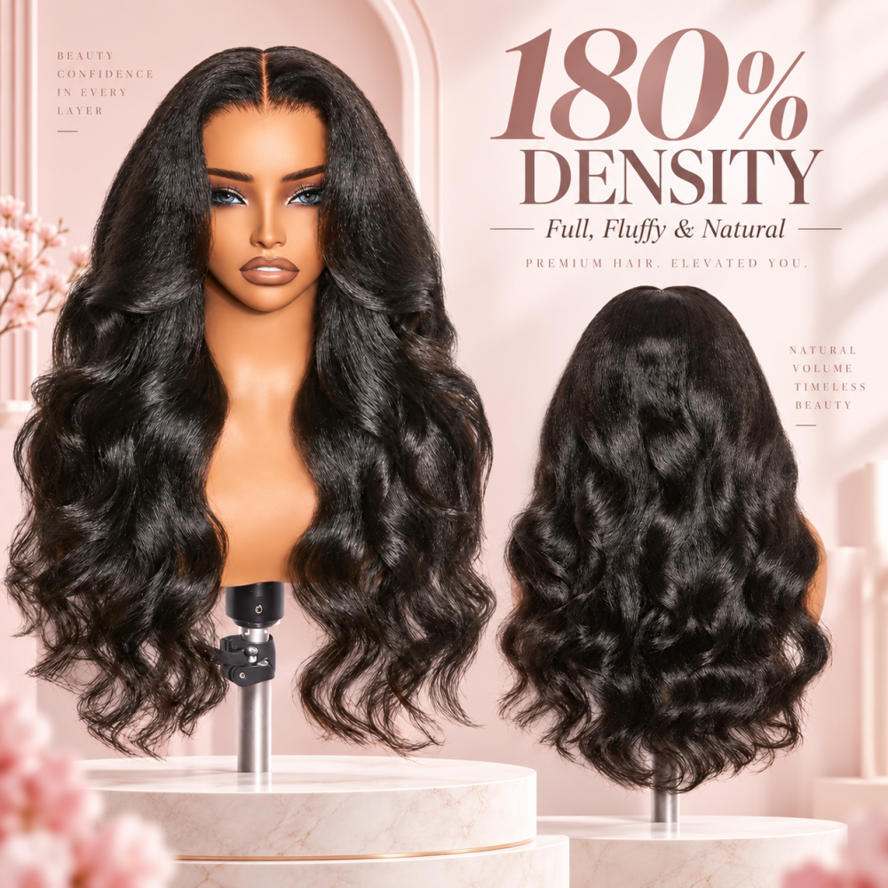 Mamushow 7x6/13x6 Lace Frontal Wigs Kinky Body Wave 100% Human Hair Transparent Lace Wigs