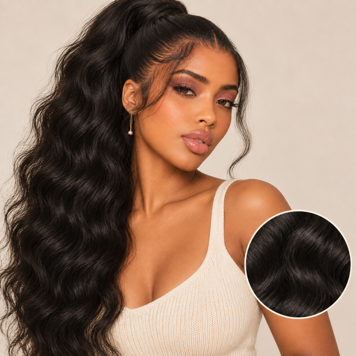 Mamushow 360 Lace Frontal Wigs Kinky Body Wave 100%Human Hair Transparent Lace Wigs
