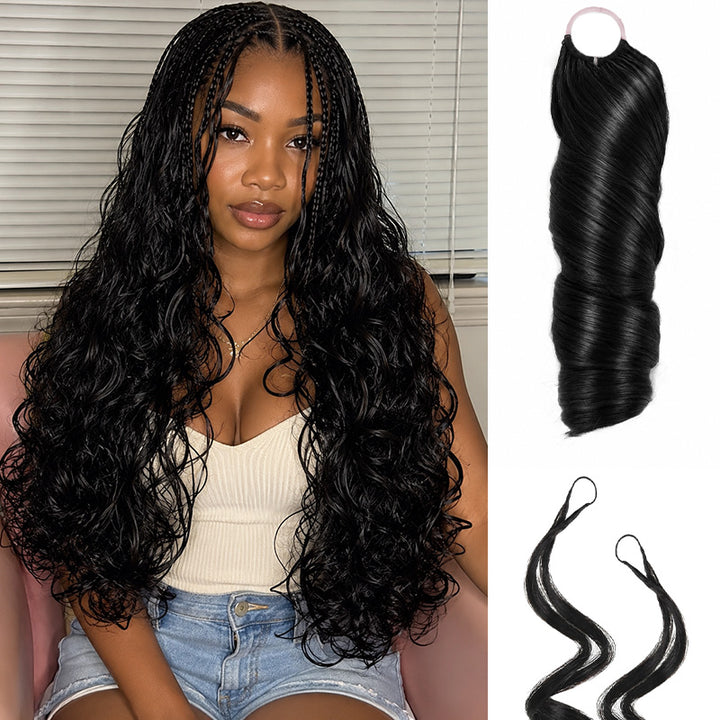 Mamushow Boho French Curls Feather Crochet Human Hair Bundles for Miracle Knots Pre-Separated 50g/Pack Reusable Crochet Extensions