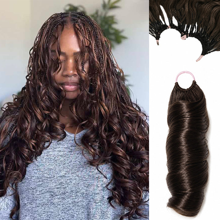 Mamushow Boho French Curls Feather Crochet Human Hair Bundles for Miracle Knots Pre-Separated 50g/Pack Reusable Crochet Extensions